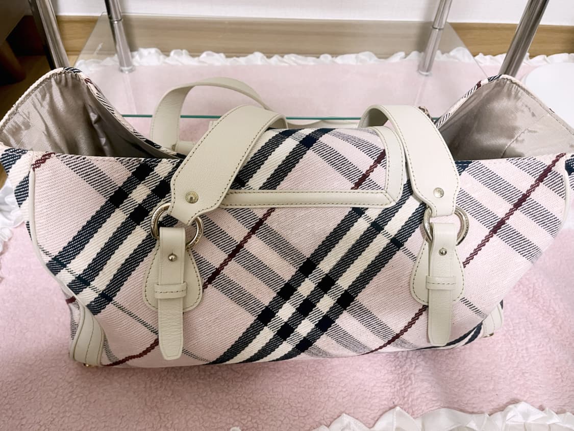 교환)버버리 리즈리사 딸기우유 히메갸루 노바체크 핑크 보스턴백 상품이미지3