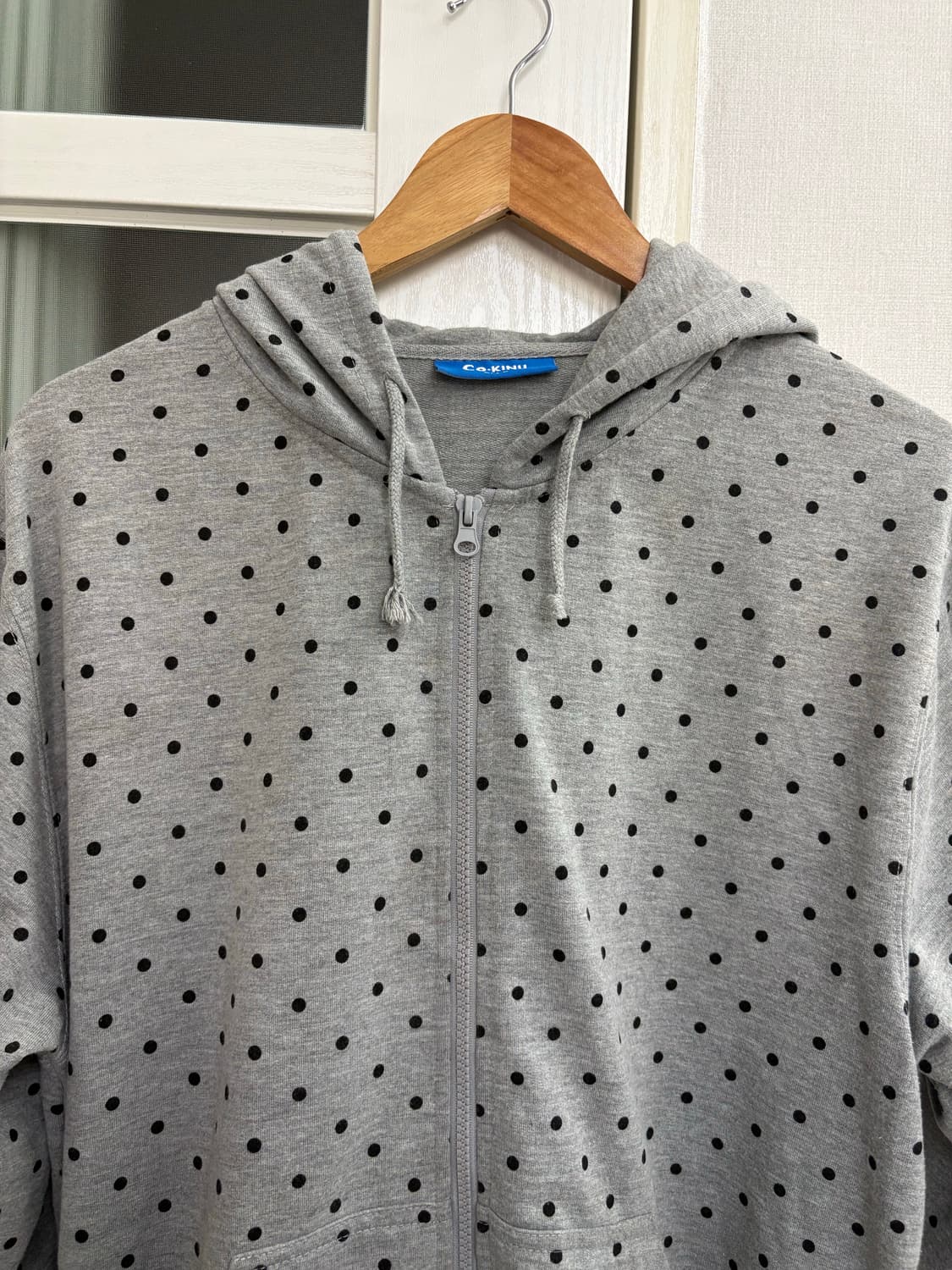그레이 도트 후드집업 상품이미지2