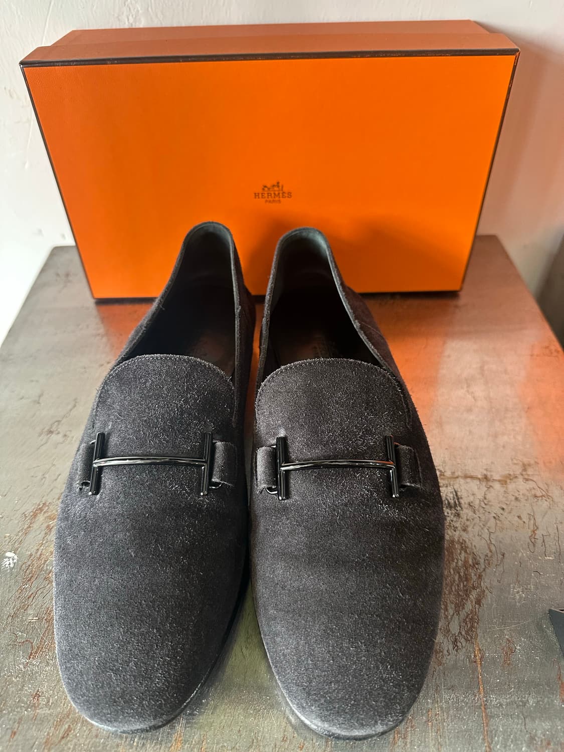 에르메스 남성용 스웨이드 로퍼 상품이미지1