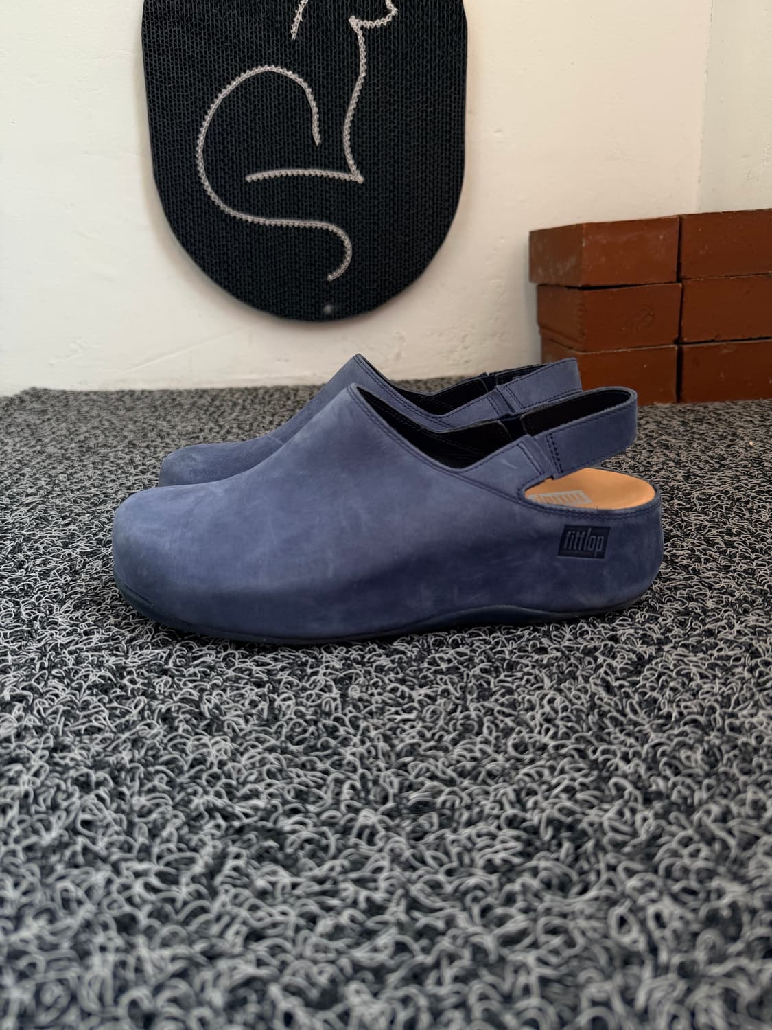 핏플랍(FitFlop) 블루 스웨이드 슬링백 클로그 상품이미지1