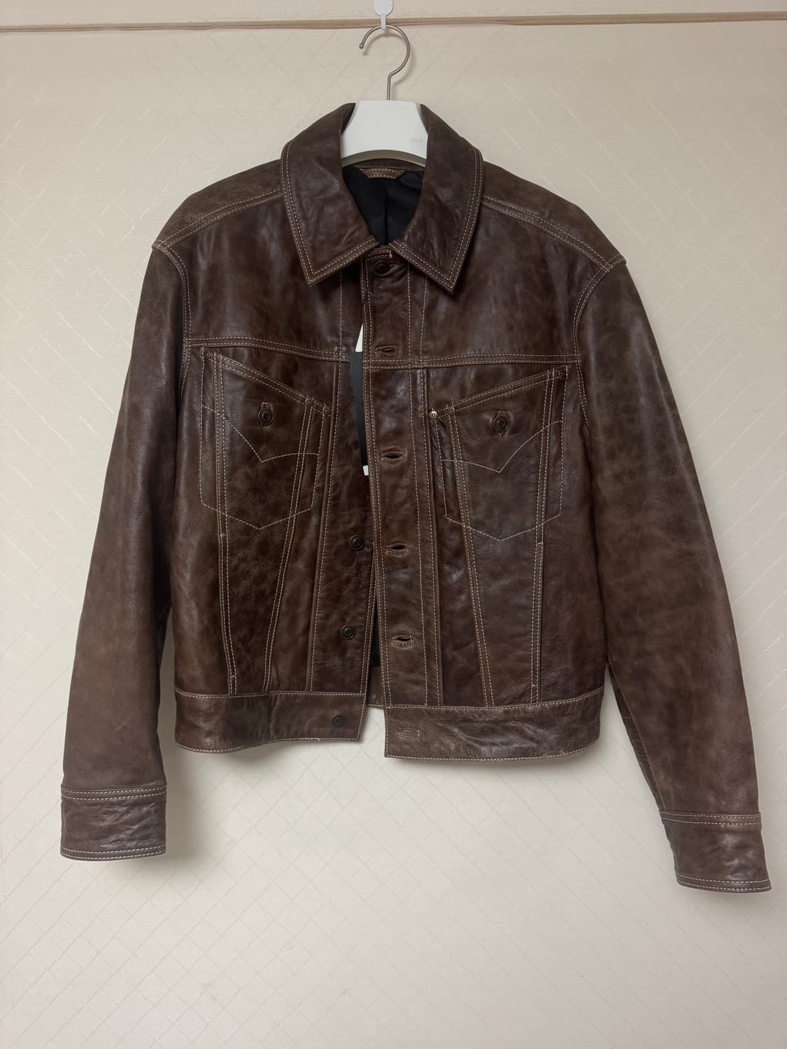 자라 워싱 레더 자켓 S 판매 상품이미지3