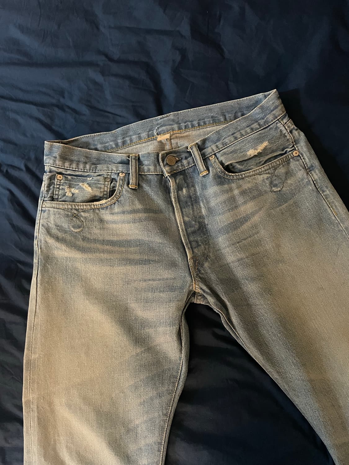 RRL 더블알엘 셀비지 워싱 데님 스트레이트 핏 [33X34] 상품이미지1