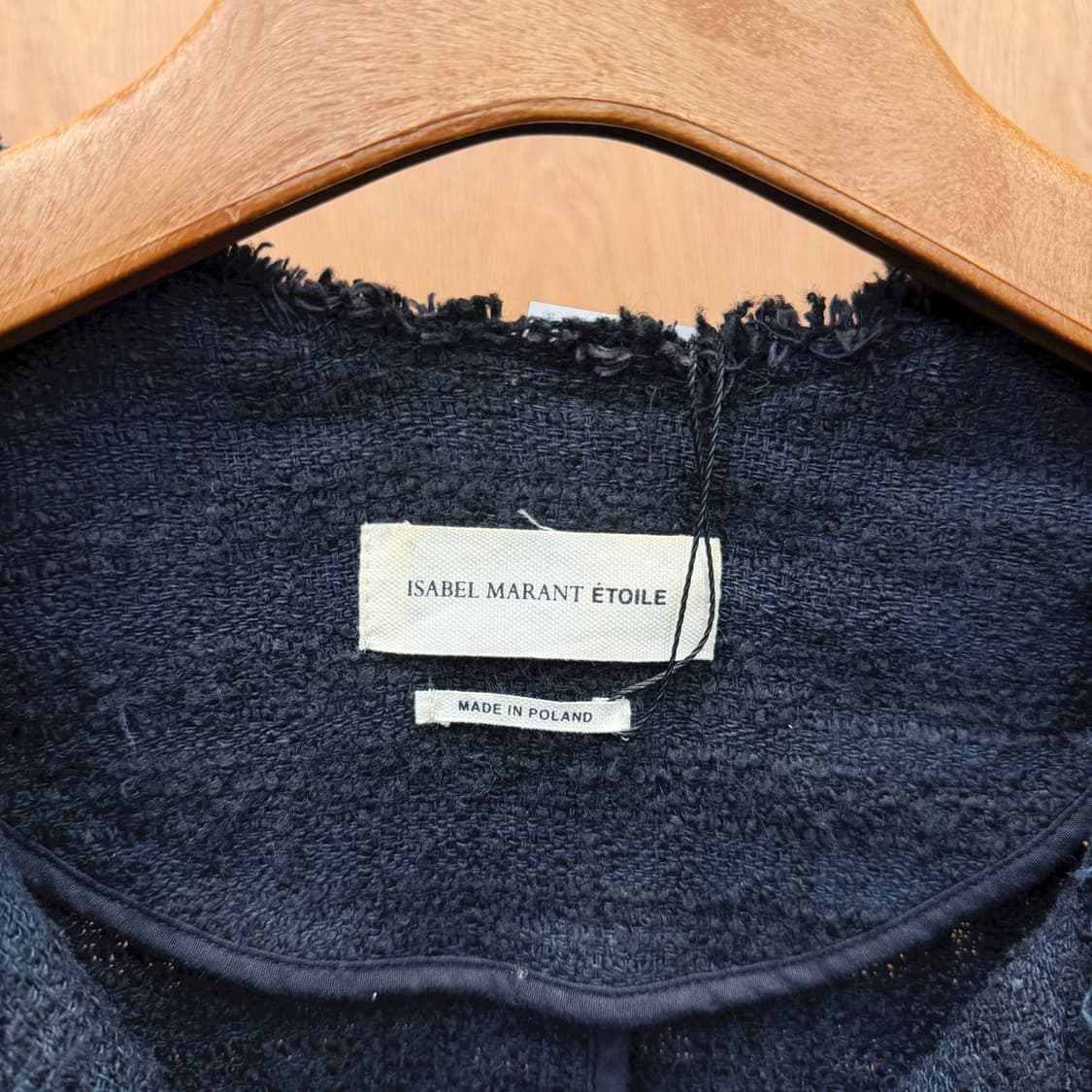 이자벨마랑 에뚜왈 트위드 자켓 더블 버튼 프린지 디테일 슬림핏 블랙 상품이미지5