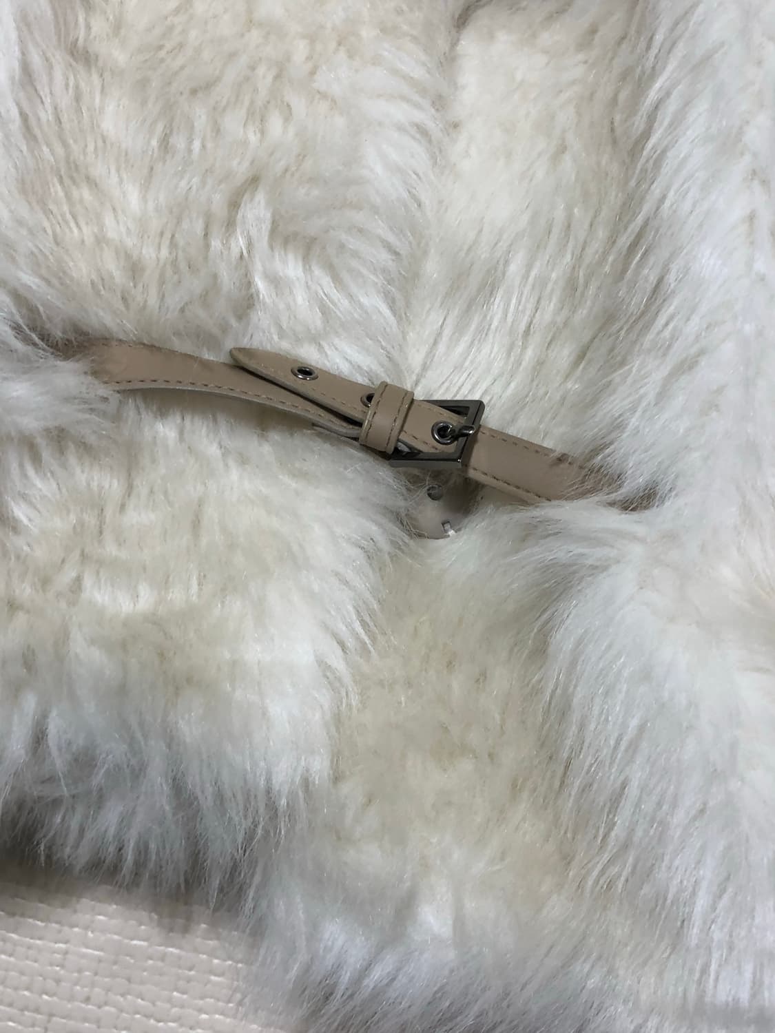 빈티지 화이트 벨티드 에코 퍼자켓 상품이미지10