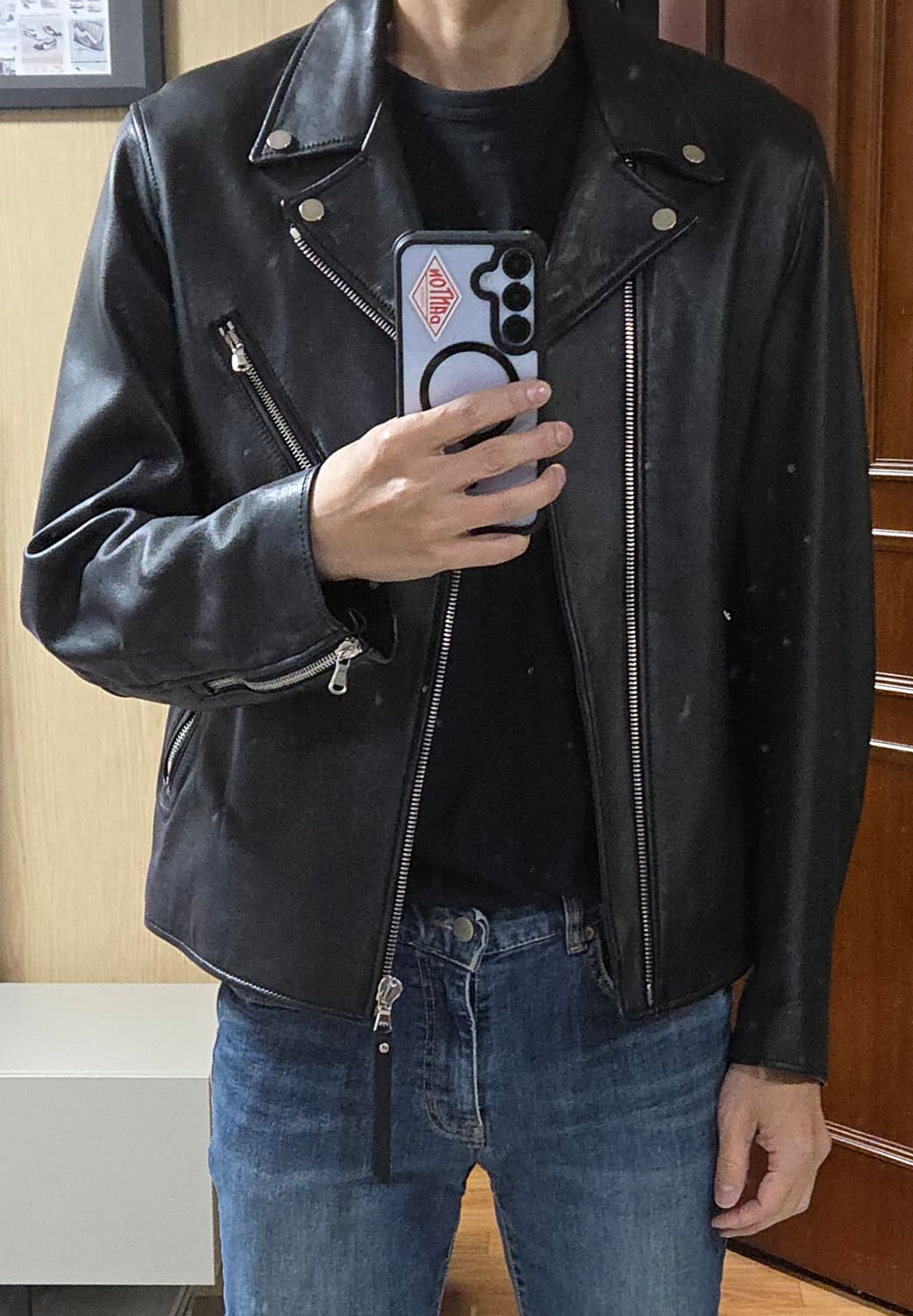 (착샷) 질스튜어트 뉴욕 가죽자켓 라이더  상품이미지7