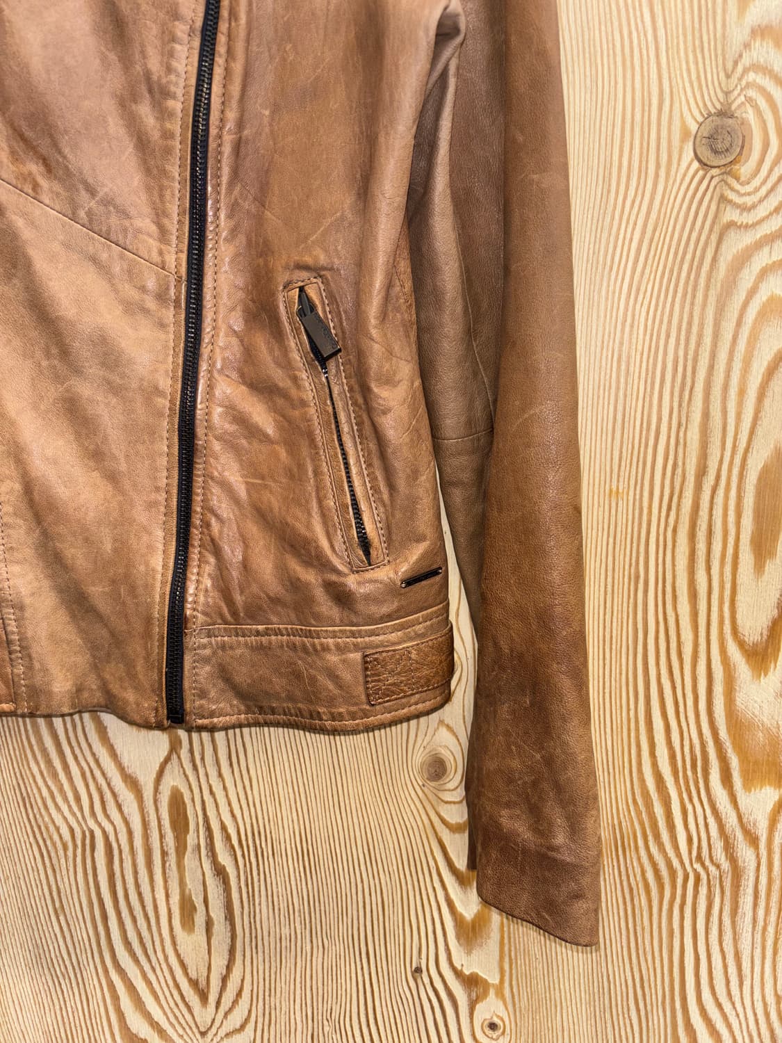 캘빈클라인진스 사선 지퍼 가죽자켓 상품이미지4