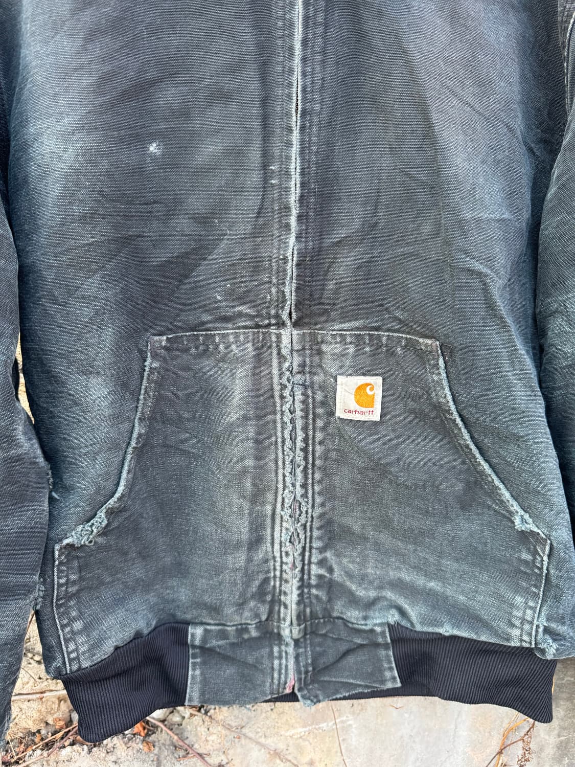 칼하트 빈티지 j131 blk 데미지 덕 액티브 후드 워크 자켓 상품이미지5