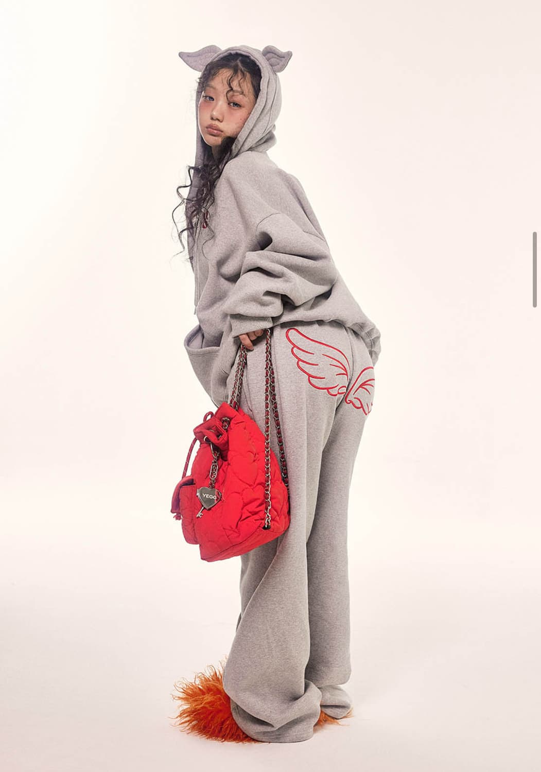 예그 윙 후드집업 그레이 상품이미지4