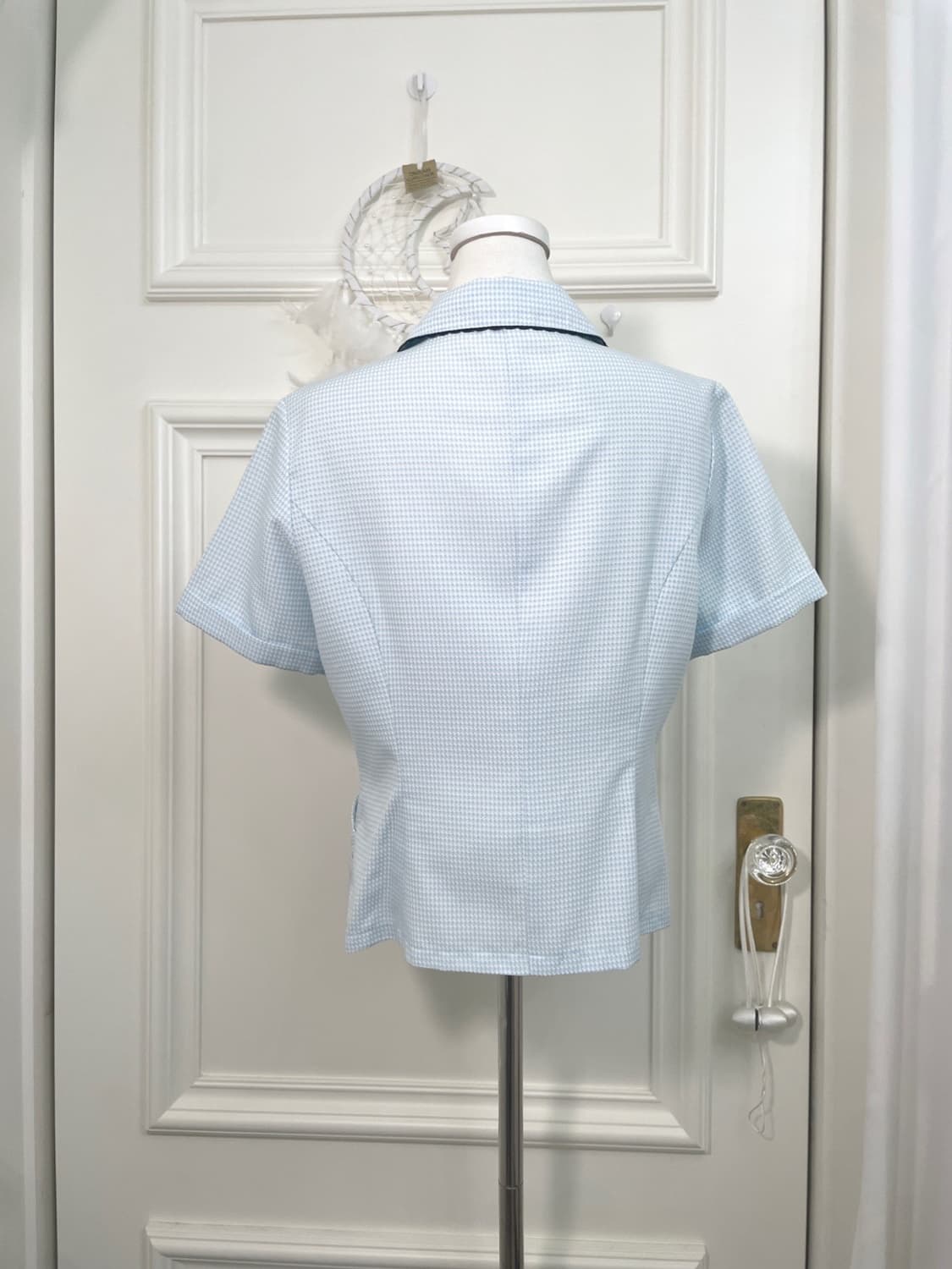 sky blue tweed handkerchief summer jacke 상품이미지4