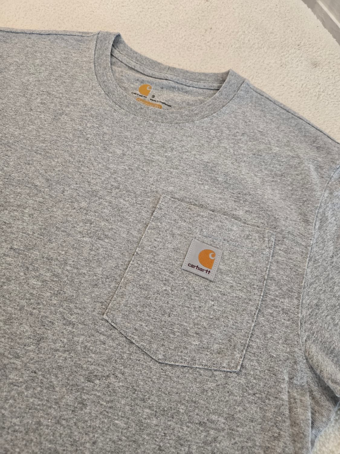 칼하트 포켓 반팔티 그레이 S 상품이미지5