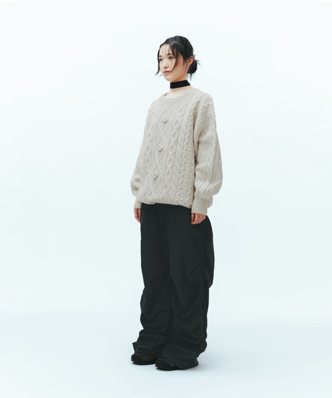 코이세이오 POMPOM CABLE KNIT IVORY 상품이미지3