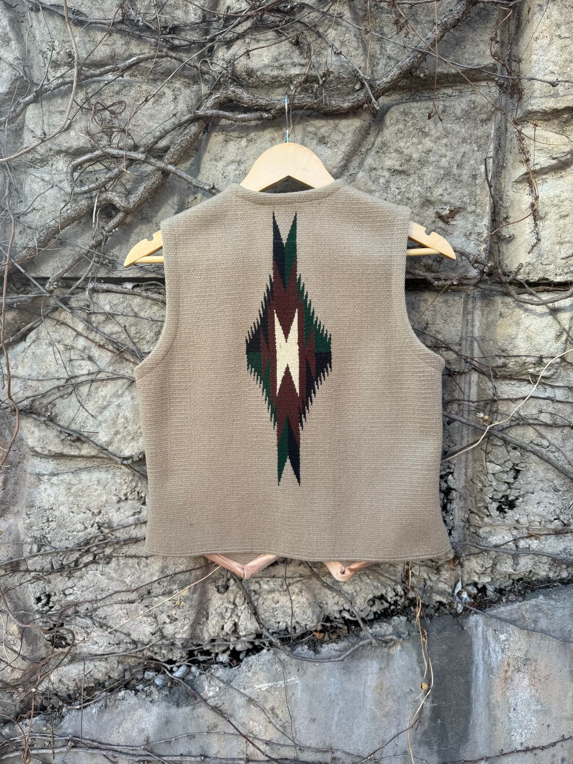 오르테가 핸드 우븐 울 웨스턴 네이티브 치마요 울 베스트 조끼 상품이미지2