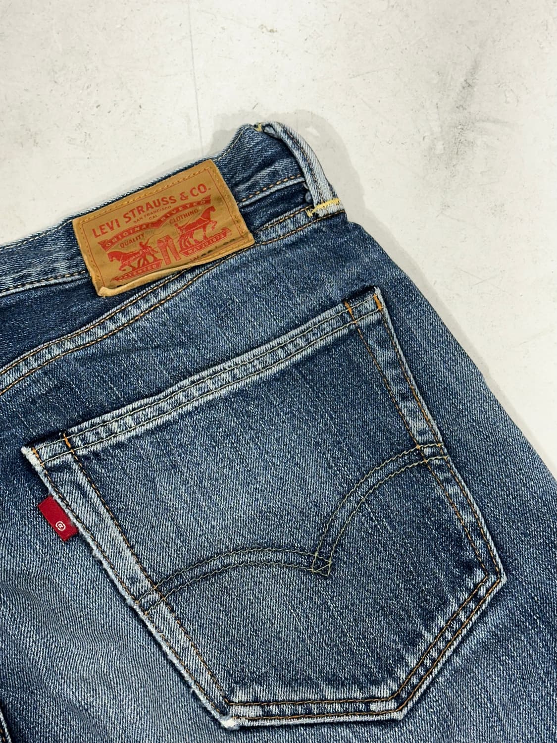 리바이스 중청 워싱 와이드 데님 팬츠 32 상품이미지6