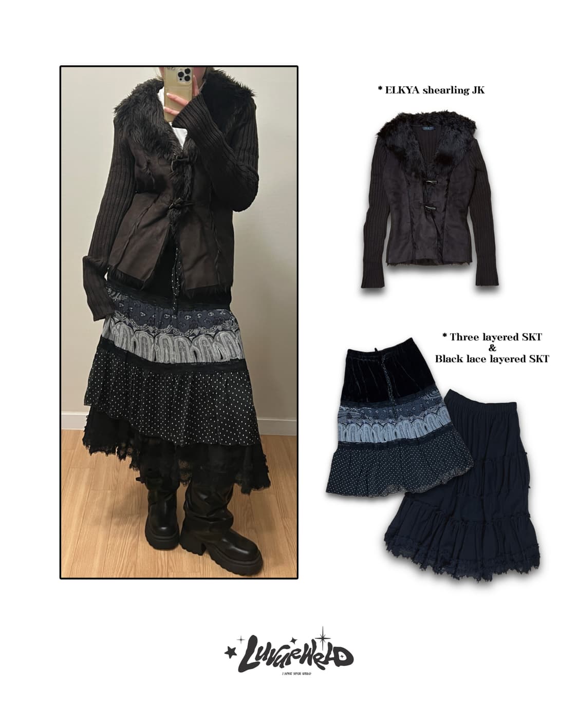 빈티지 무스탕 가디건 아우터 모리걸 갸루 상품이미지2