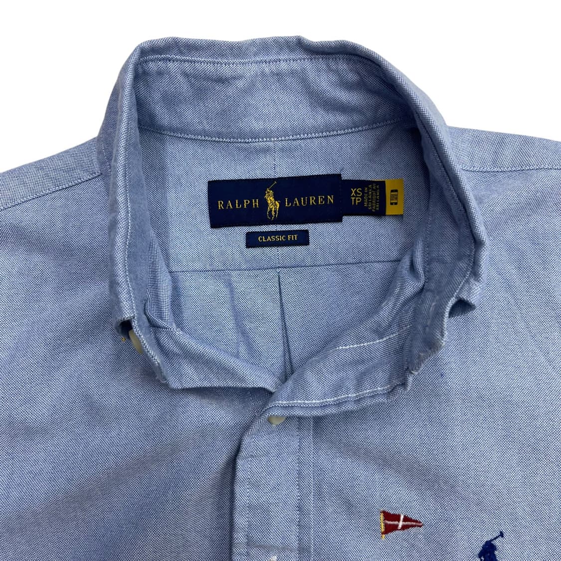 폴로 랄프로렌 네이비포니 플래그 패턴 소라 반팔셔츠 XS 상품이미지5