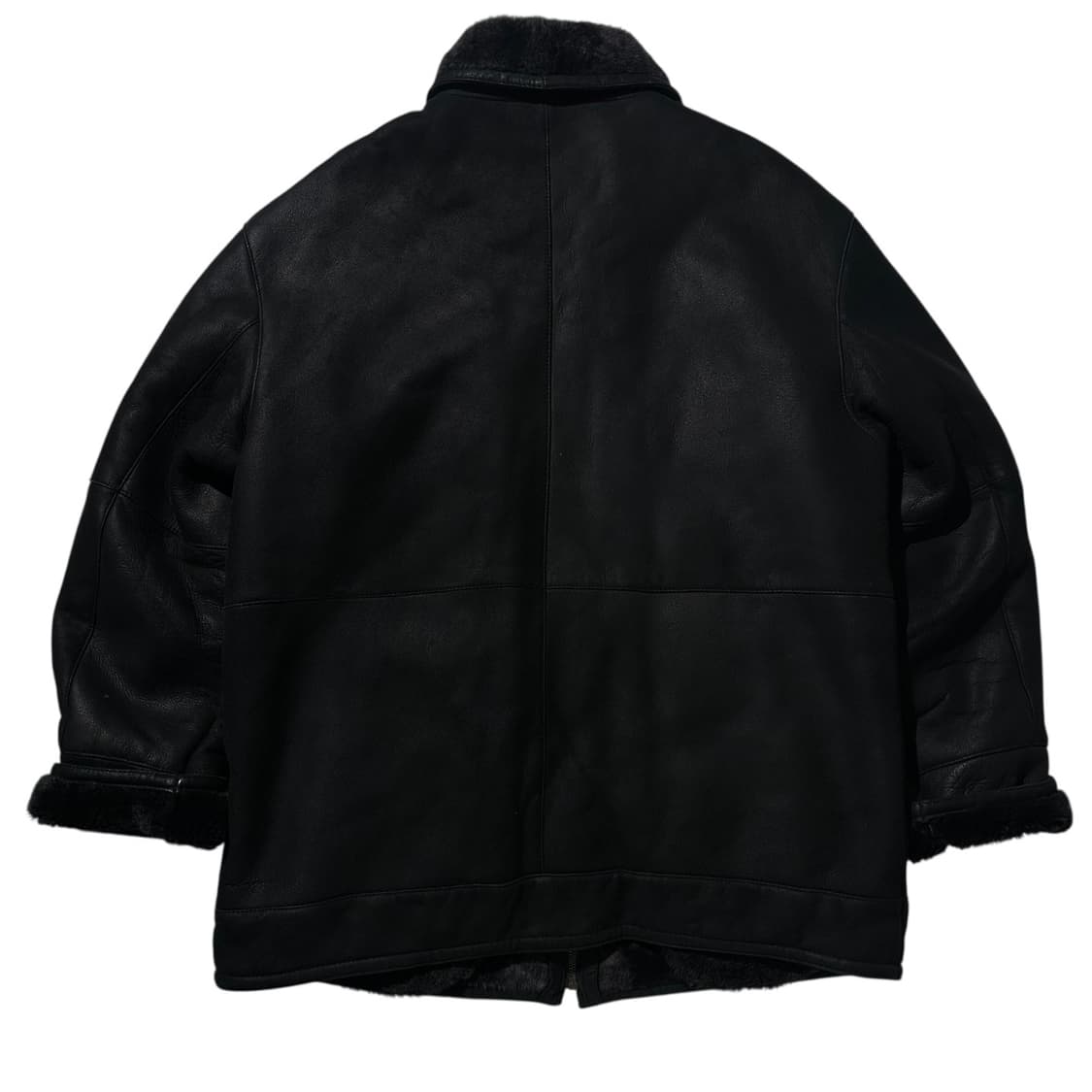 갤럭시 램스킨 시어링 싱글 무스탕 자켓 블랙 상품이미지2