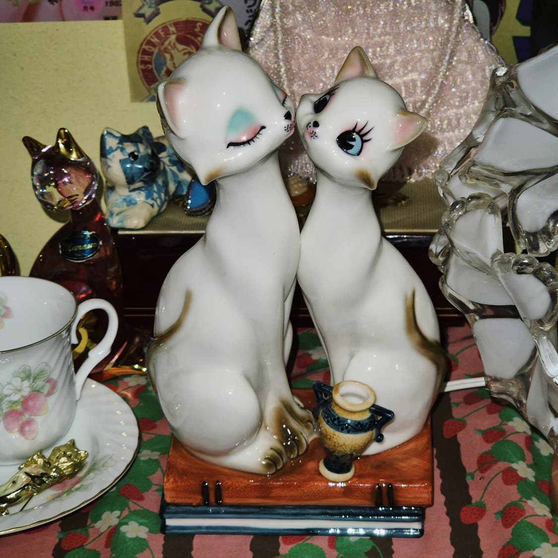 50s 오리지널 가토 공예 고양이 피겨린 램프 상품이미지10