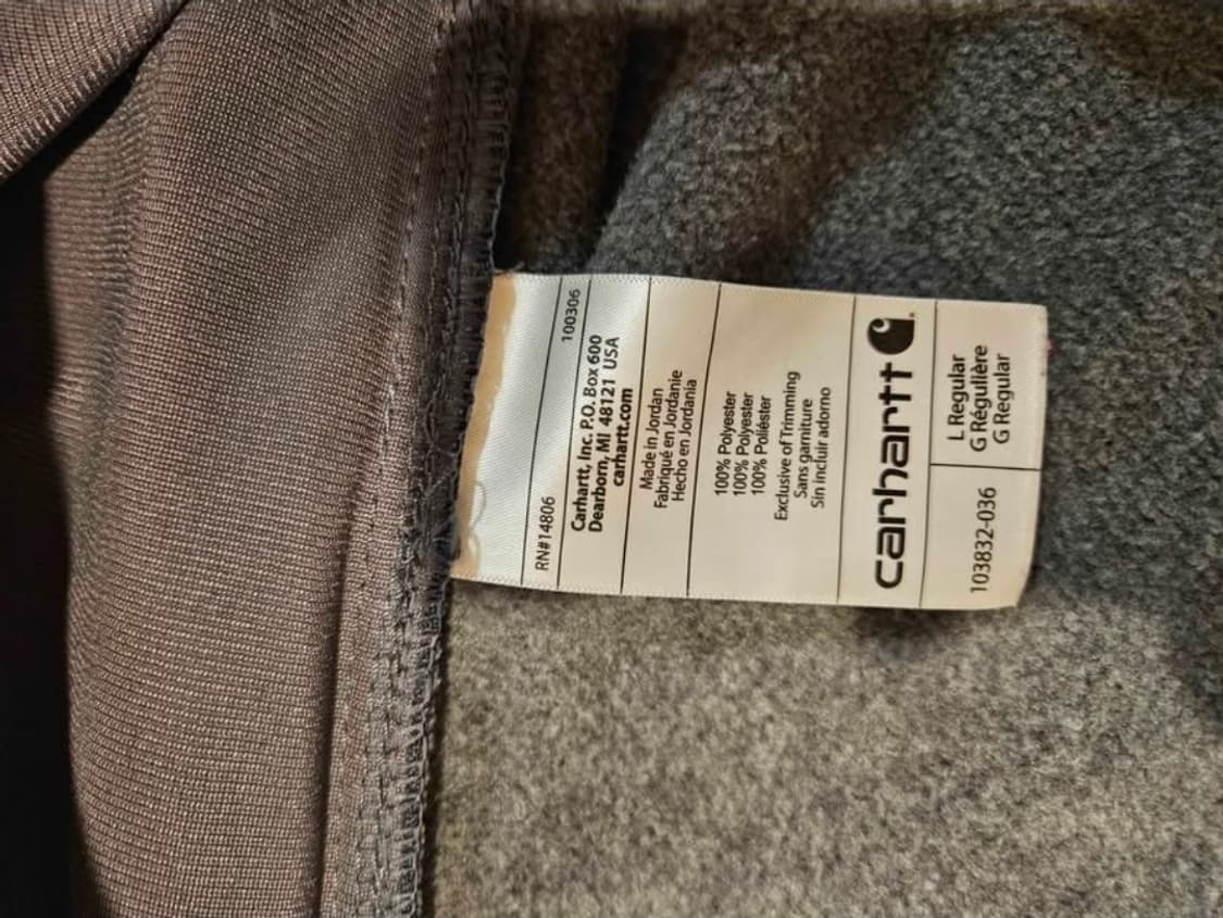 칼하트 그레이 103832-036 플리스 자켓 Man L 상품이미지5