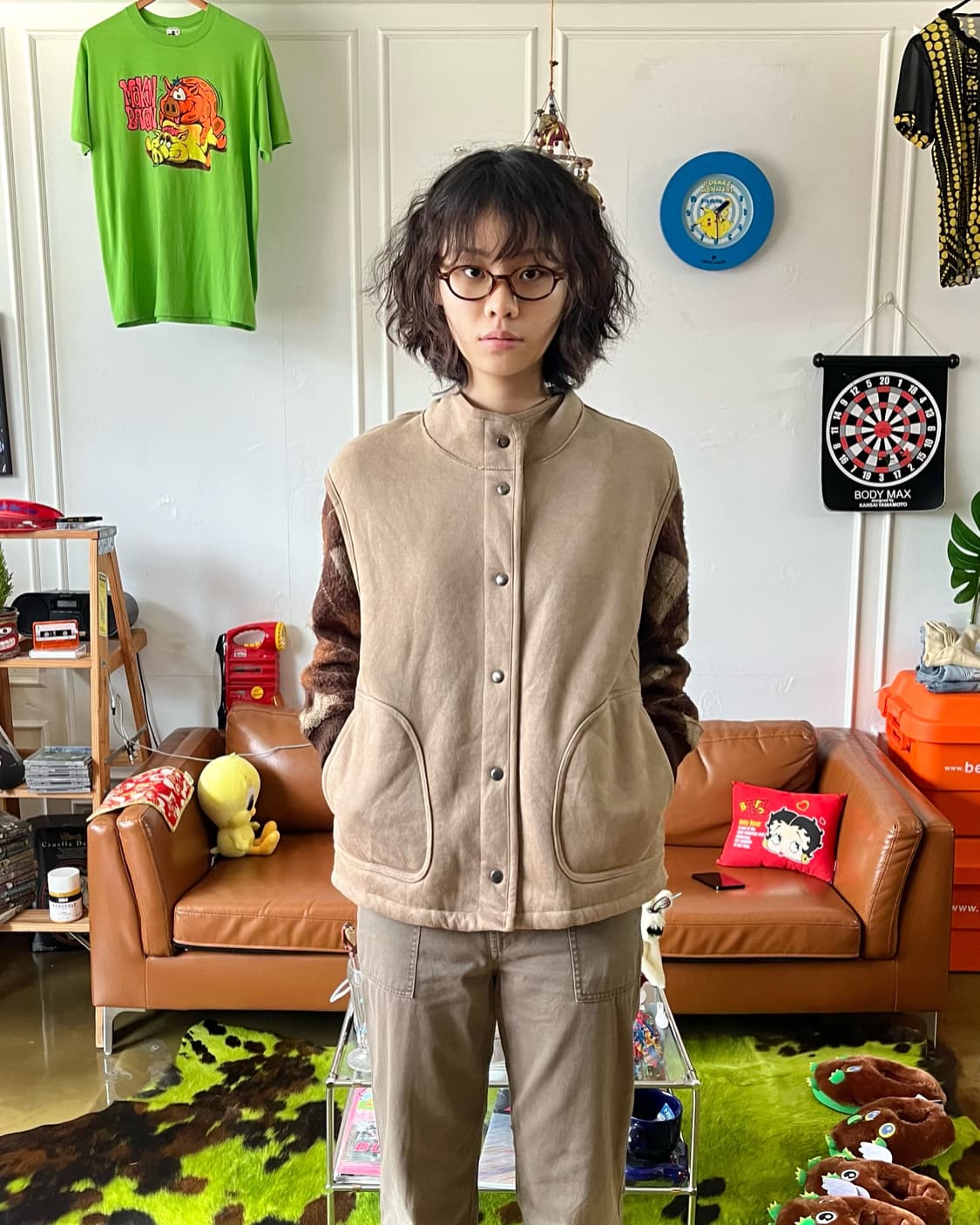 ONIGIRI Reversible Fleece / Suede Vest 상품이미지2