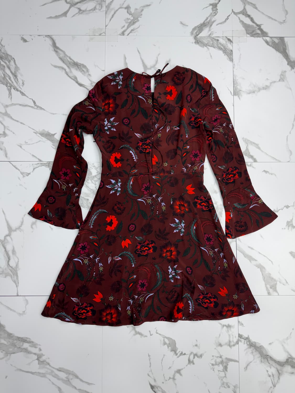 산드로 플라워 패턴 실크 원피스 상품이미지2