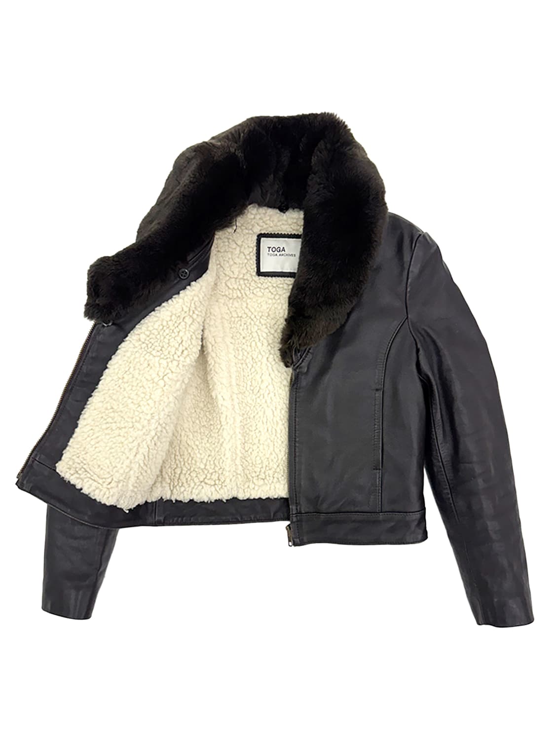 TOGA Mouton Collar Leather Jacket/ M 상품이미지3