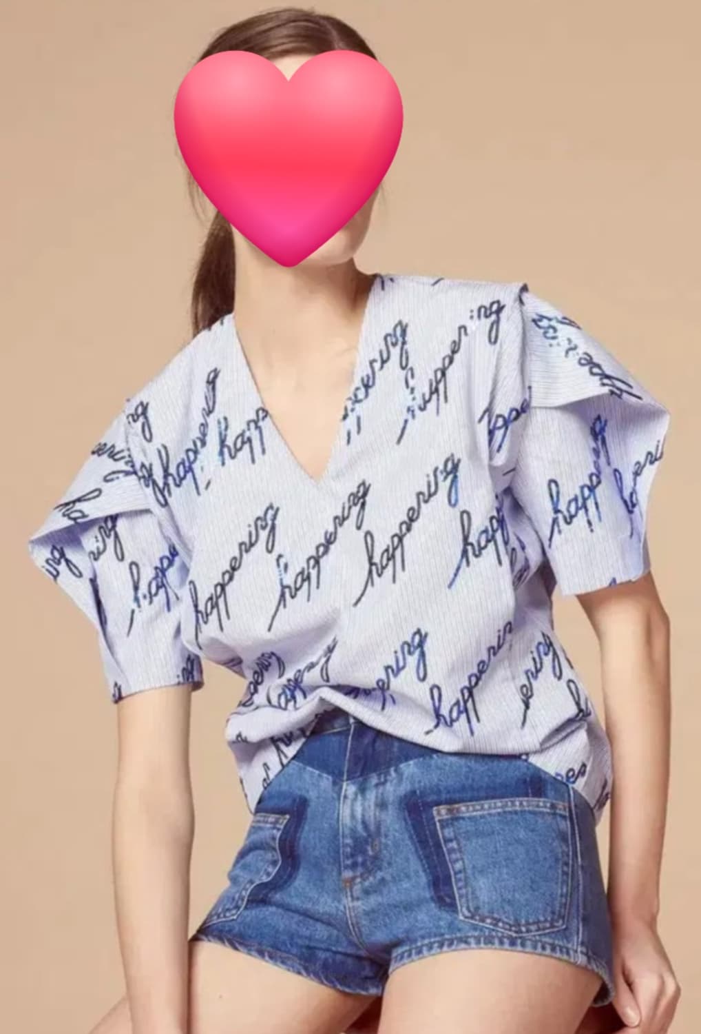 산드로 여성 반팔블라우스 44~슬림55 스트라이프 러플블라우스 WM47 상품이미지5