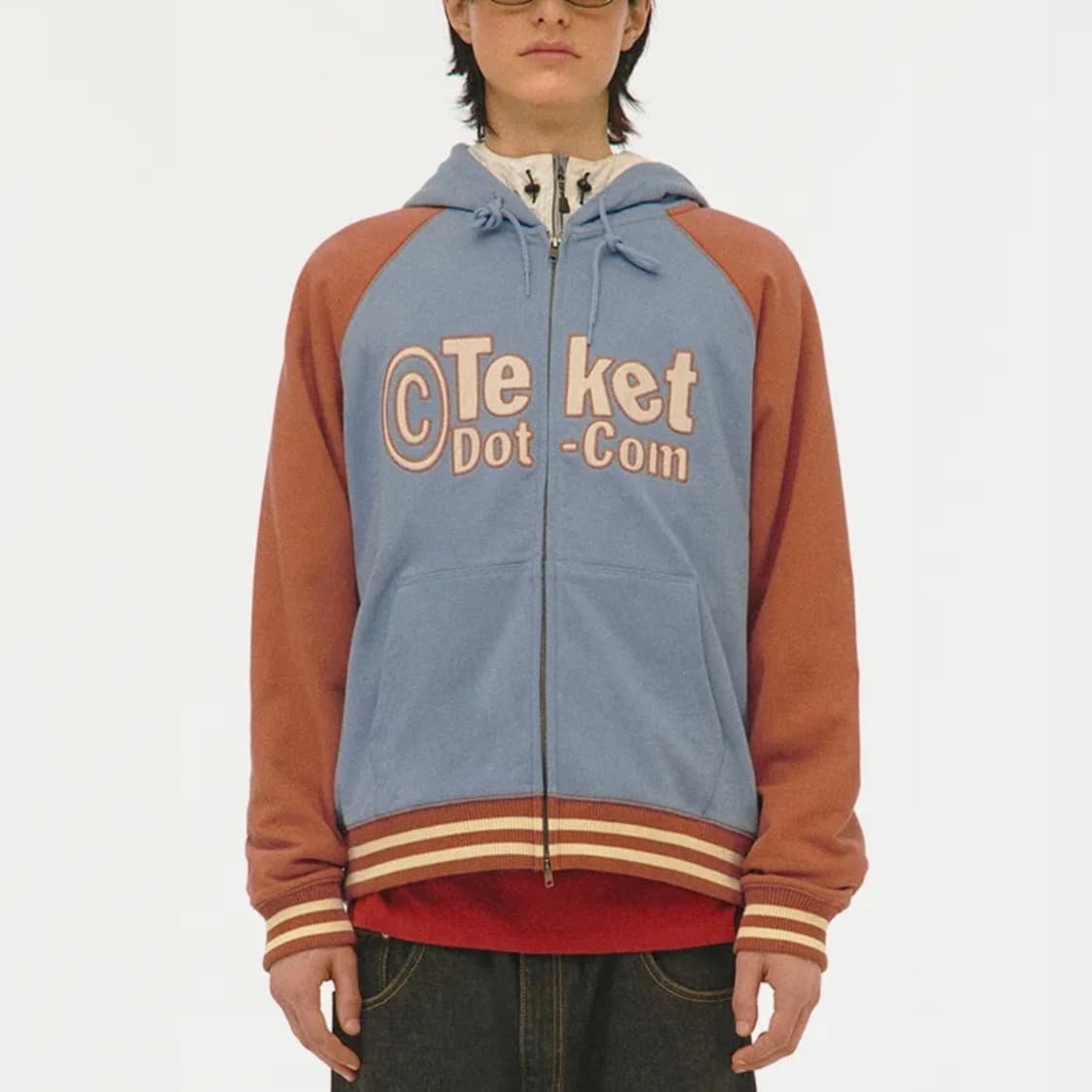 테켓 후드집업 Tilted Zip-Up Hoodie Orange 상품이미지1