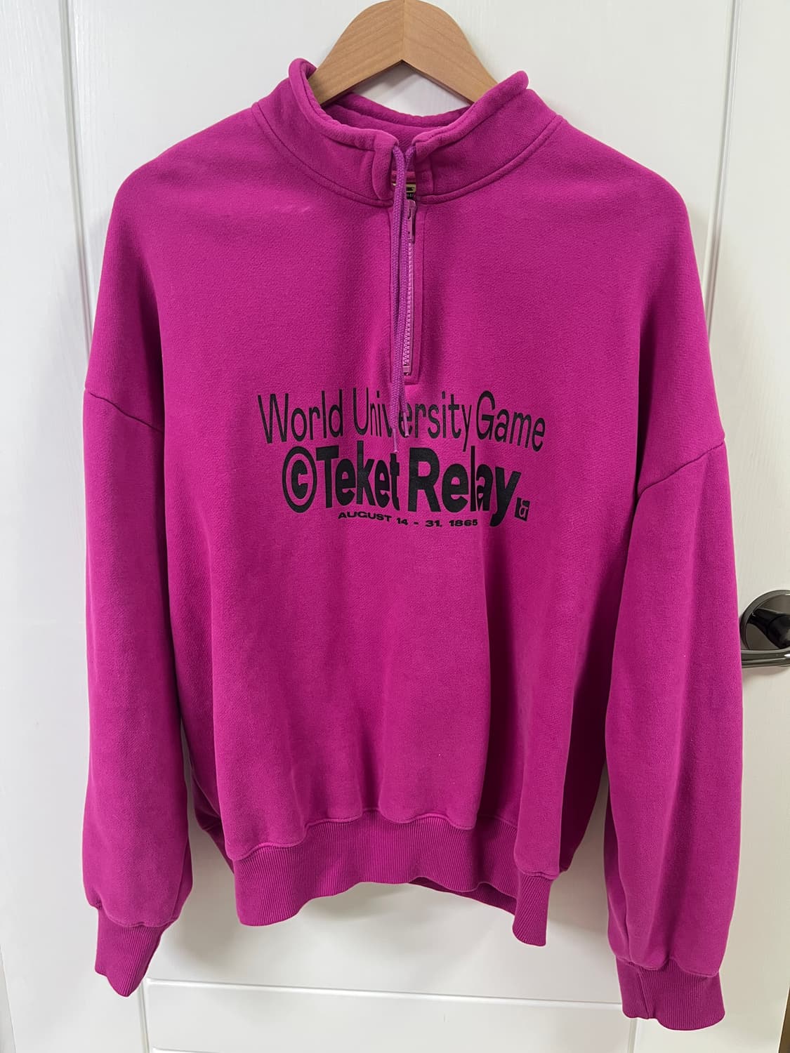 테켓 Home&Away Half Zip-Up Sweatshirt 핑크 상품이미지3