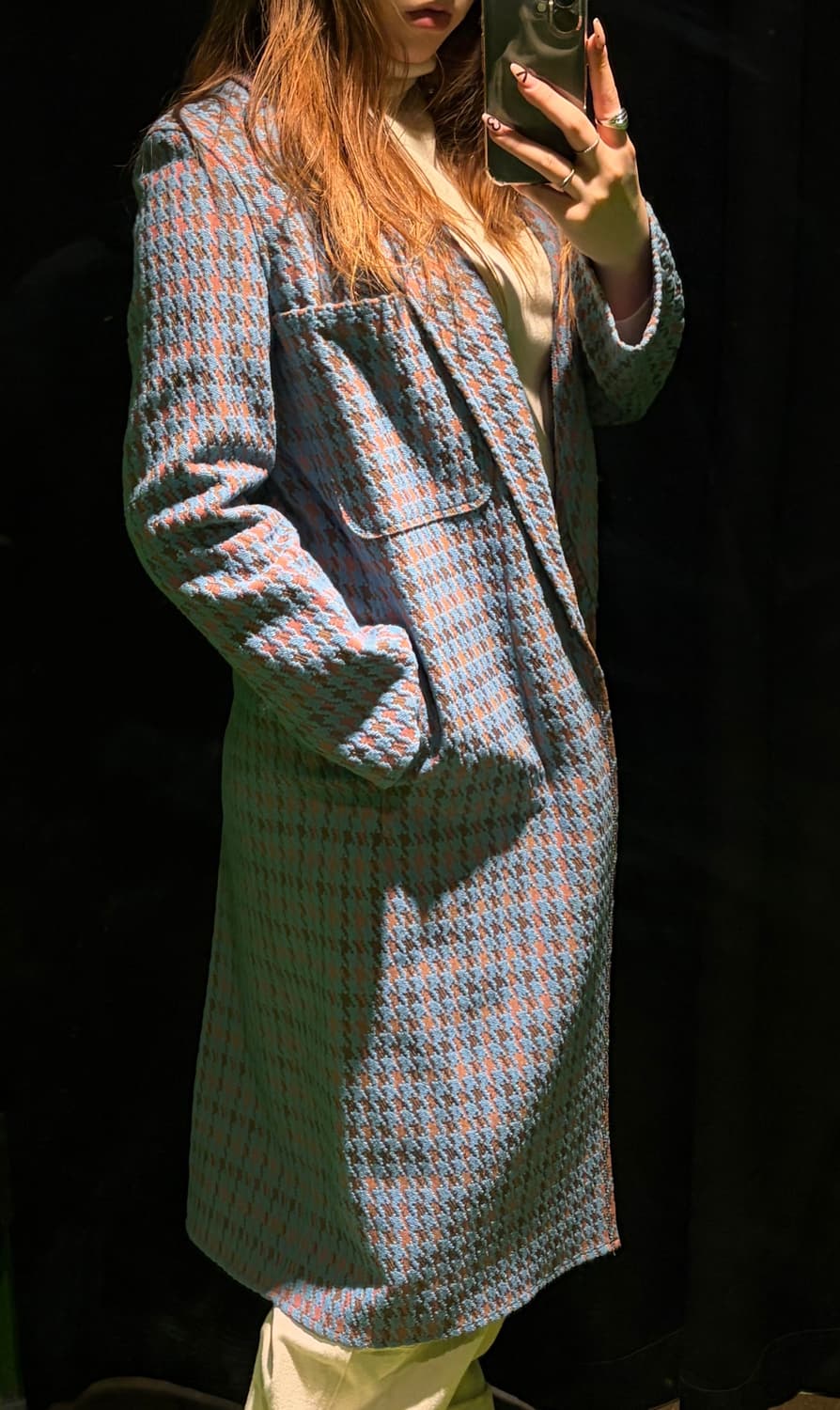 랑방 하운드투스 체크 롱코트 상품이미지9