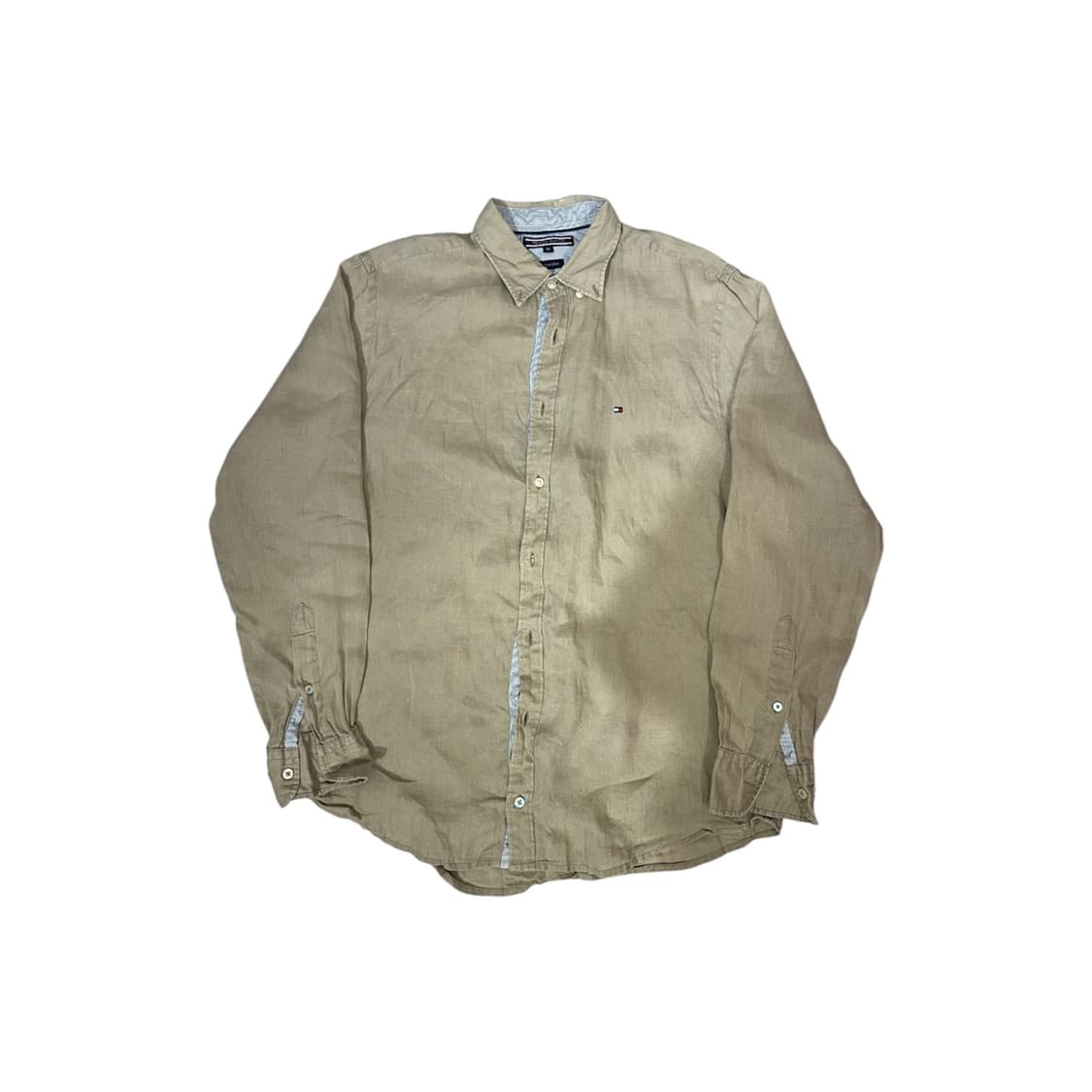 타미 힐피거 베이지 솔리드 셔츠 M 상품이미지5