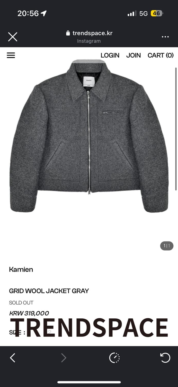 카미엔 그리드 울 자켓 그레이 상품이미지1