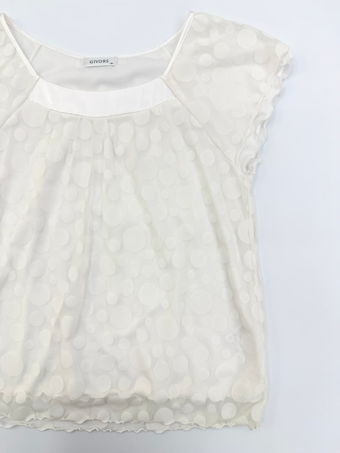 빈티지 GIVORES 화이트 도트 레이스 블라우스 상품이미지4