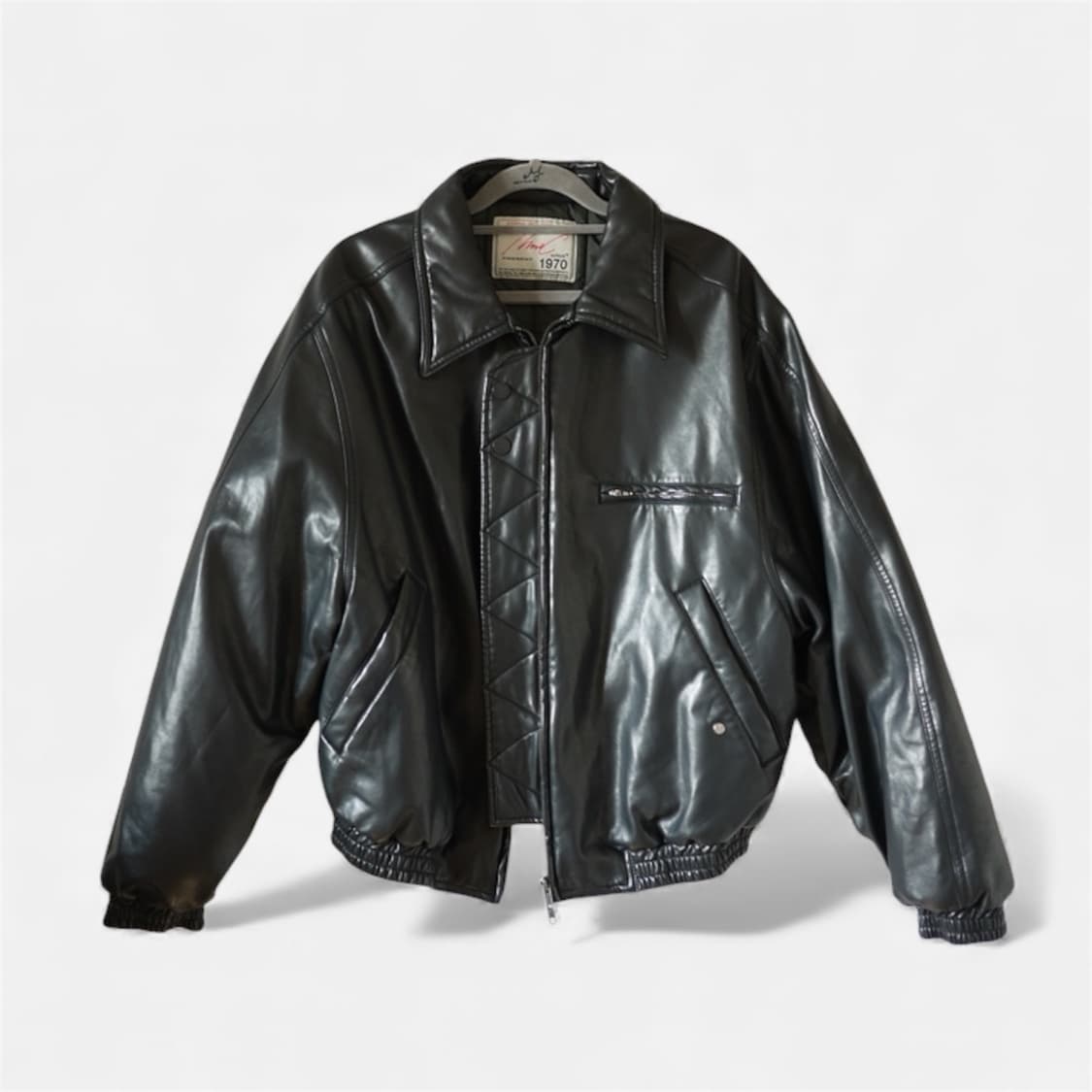 엠엠아이씨 인서트 레더 봄버 블랙 상품이미지1