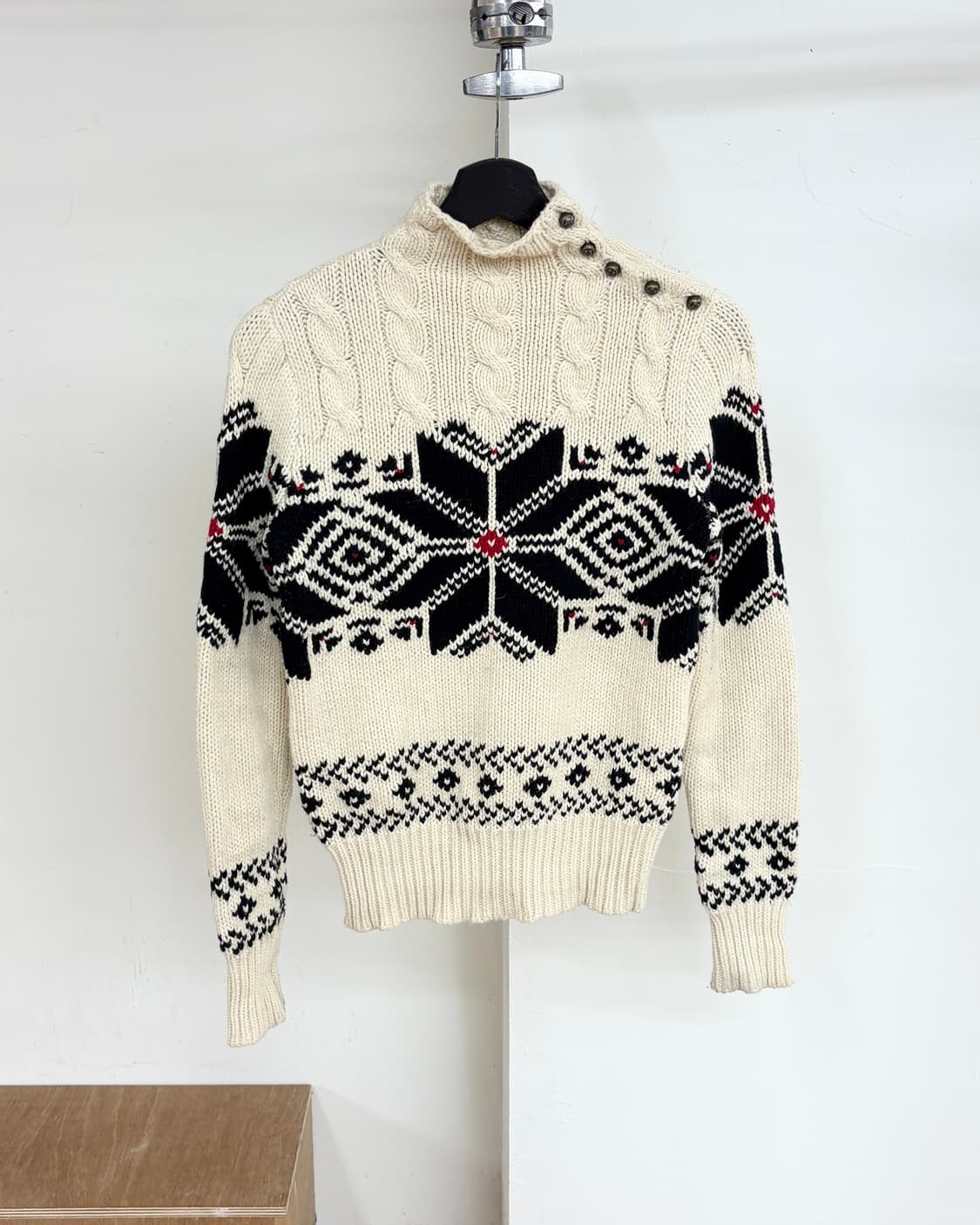 랄프로렌 아이보리 노르딕 터틀넥 스웨터 상품이미지1