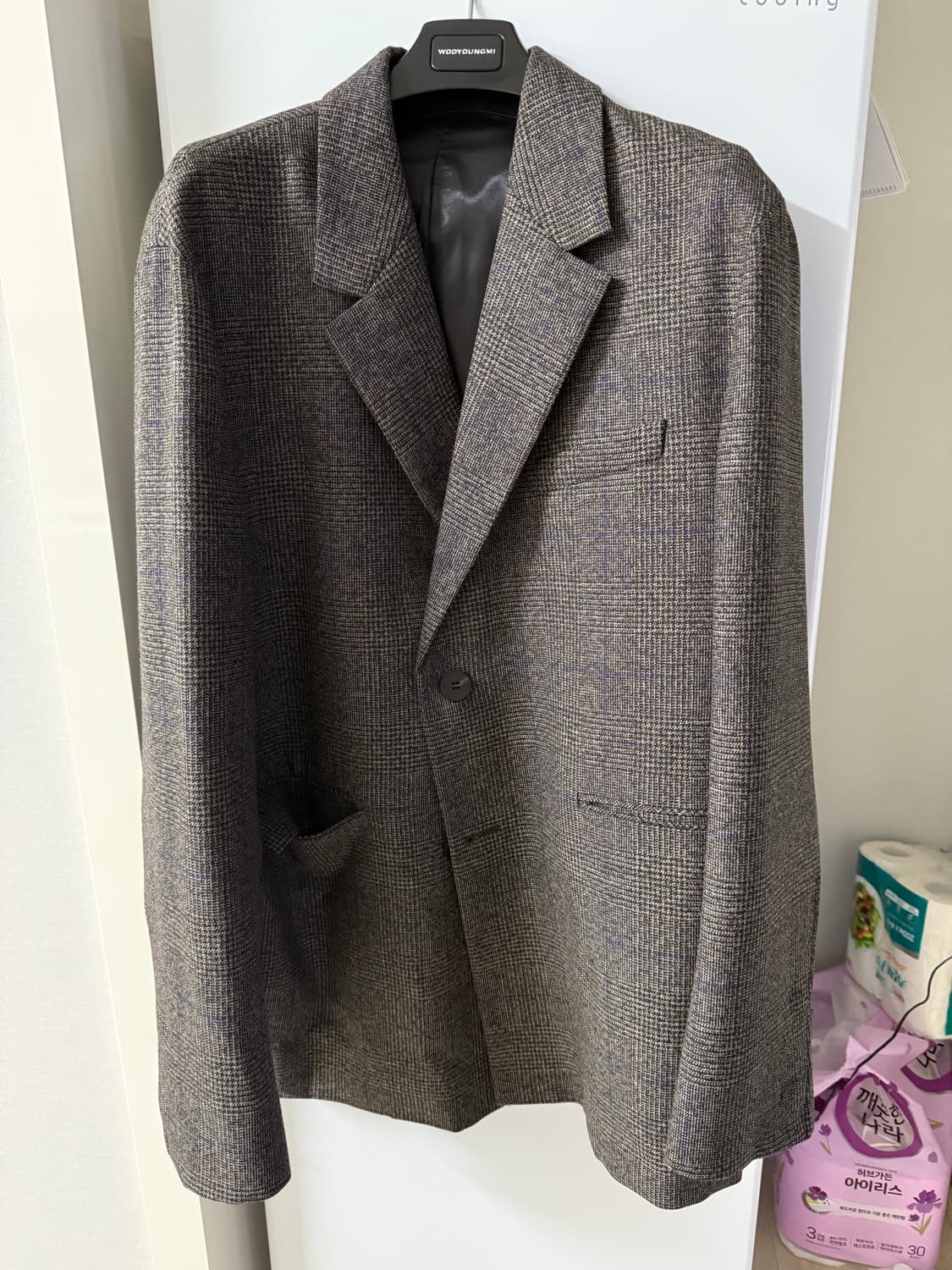 우영미 21fw 메인 체크 자켓 블레이저 50 상품이미지1