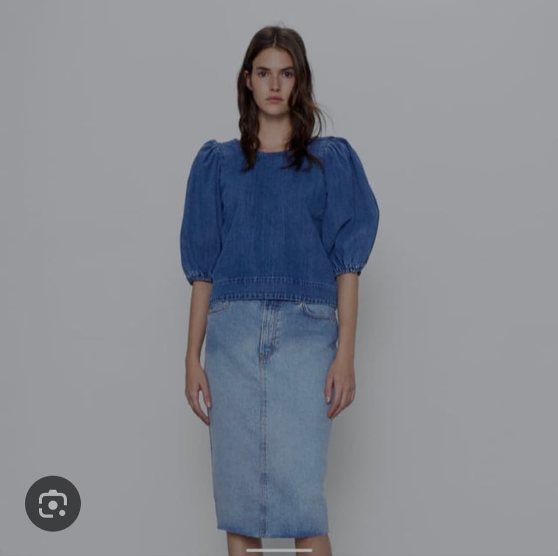 [ZARA] 자라 벌룬 소매 데님 블라우스 (반전 뒷태 상품이미지1