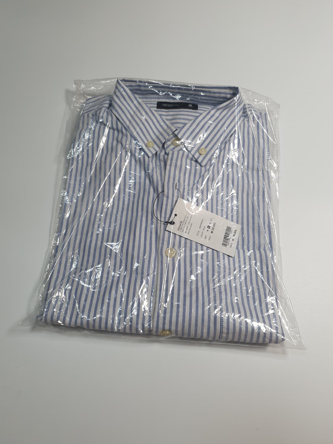 새상품 MIXXO MAN 블루 스트라이프 셔츠 L.사이즈 1100296 상품이미지7