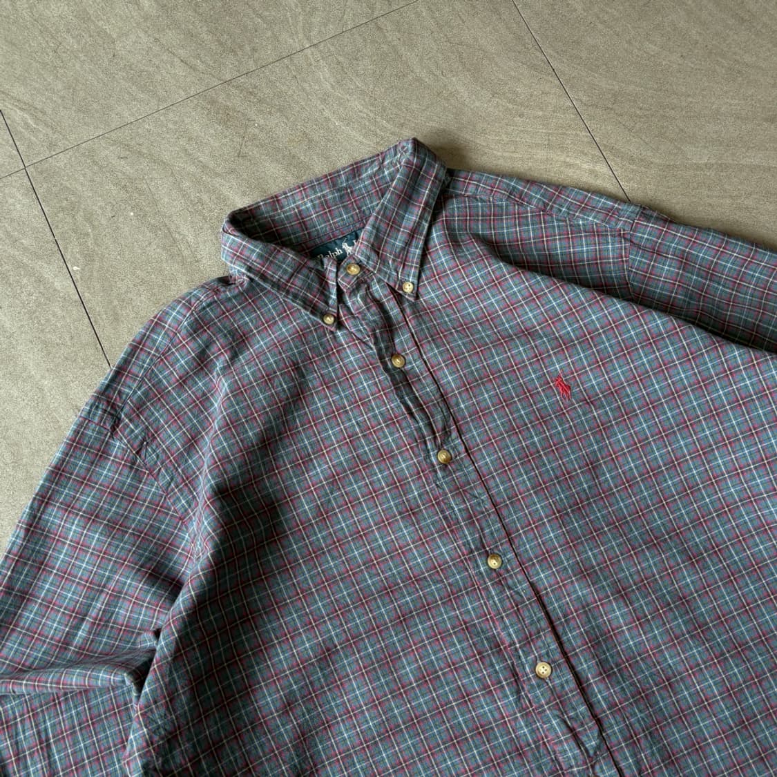 폴로 정품 체크 코튼 셔츠 상품이미지2