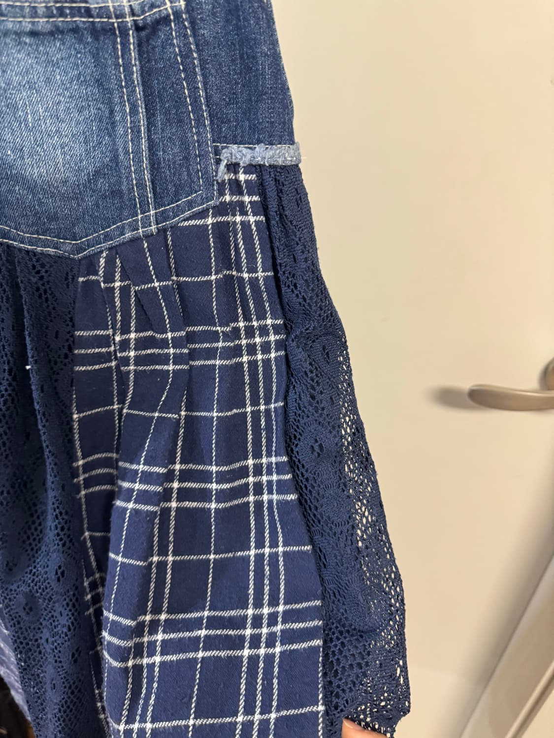 배색 데님 원피스 상품이미지5