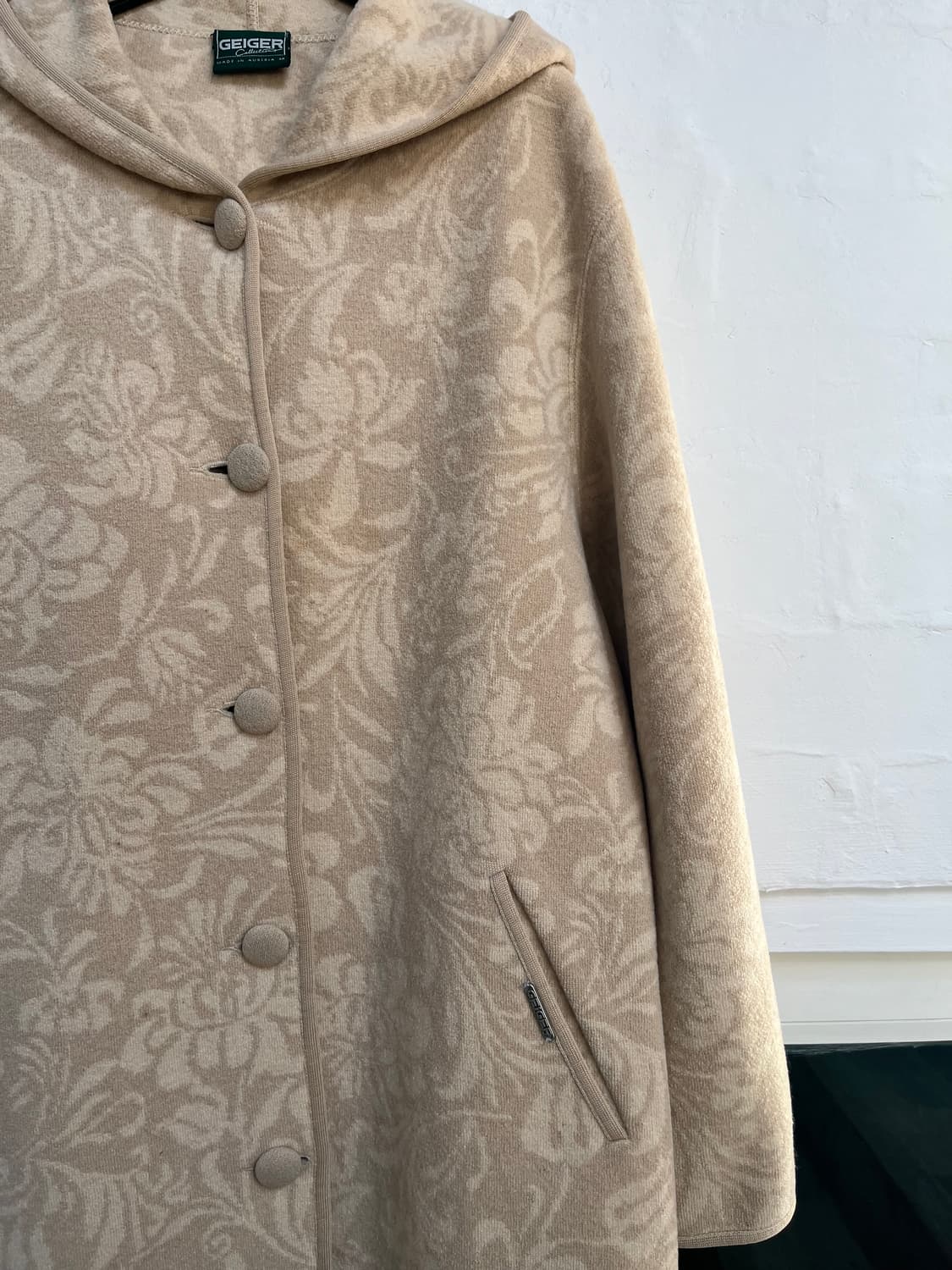 Geiger Austria 베이지 울 후드 롱 코트 38 상품이미지3