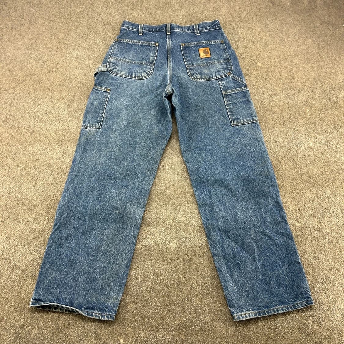 칼하트 데님 더블니 로거 팬츠 중청 루즈 오리지널 핏 상품이미지7