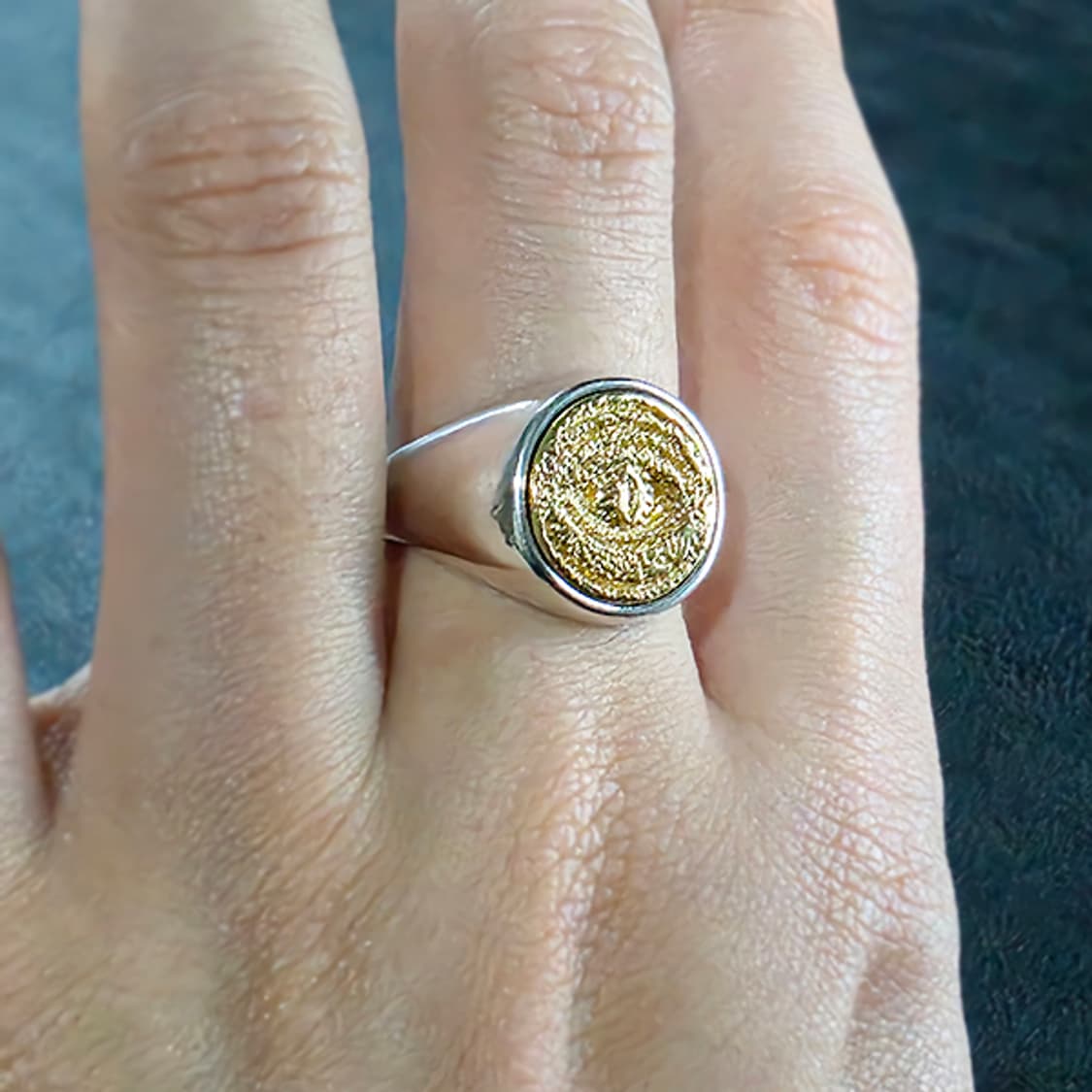 Tibr 백동 남자 엔틱 빈티지 명품 황금 눈 반지 상품이미지5