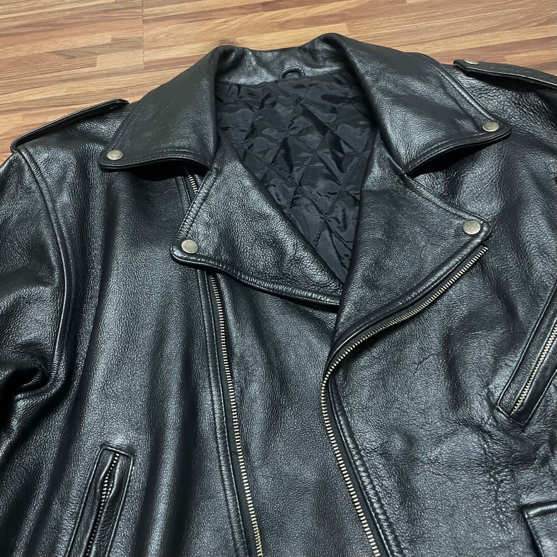 휴고보스 boss 오버핏 더블 라이더 가죽 레더 바이커 자켓 xxl 상품이미지3