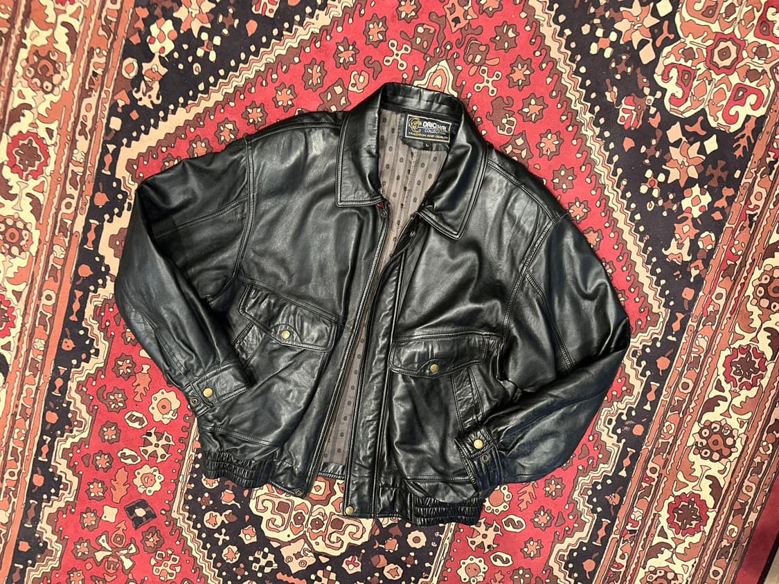 ( XL ) 가죽자켓 봄버자켓 레더자켓 항공점퍼 항공자켓 빈티지가죽 상품이미지1
