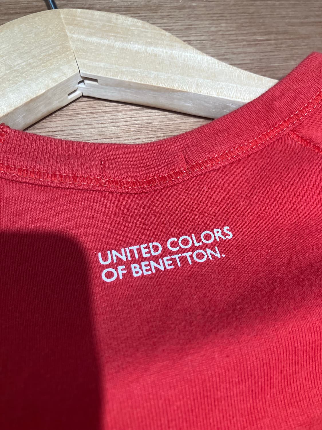Benetton 레드 캡소매 반팔 티셔츠 S 상품이미지9
