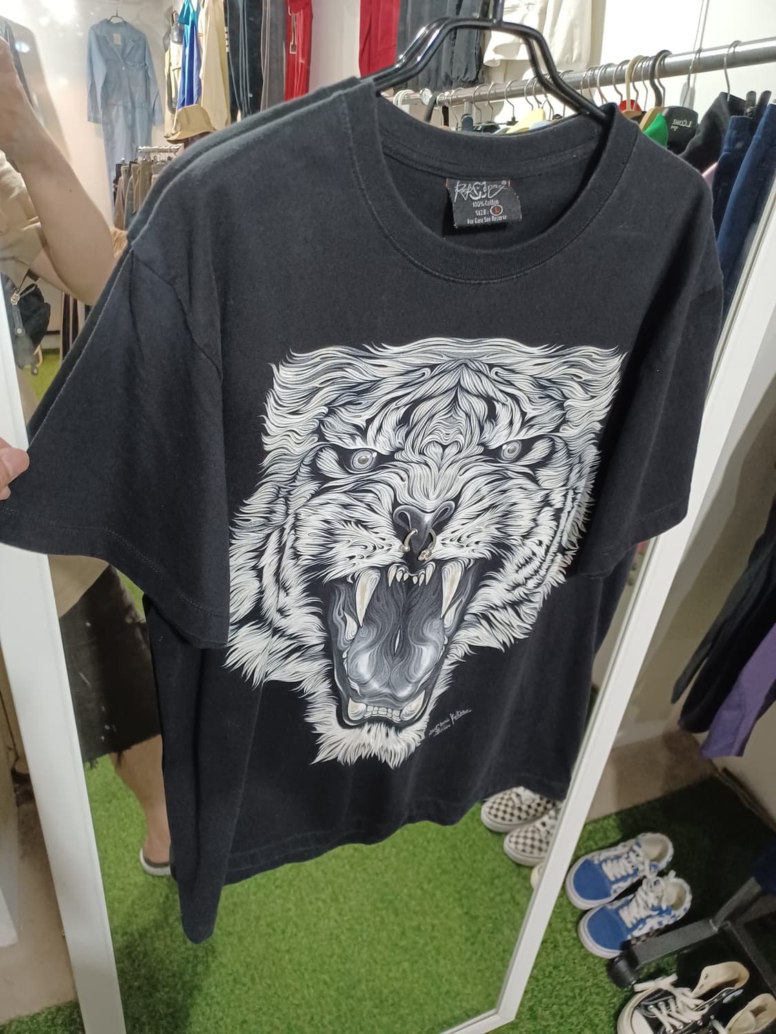 빈티지 백호 문양 반팔 L 상품이미지5