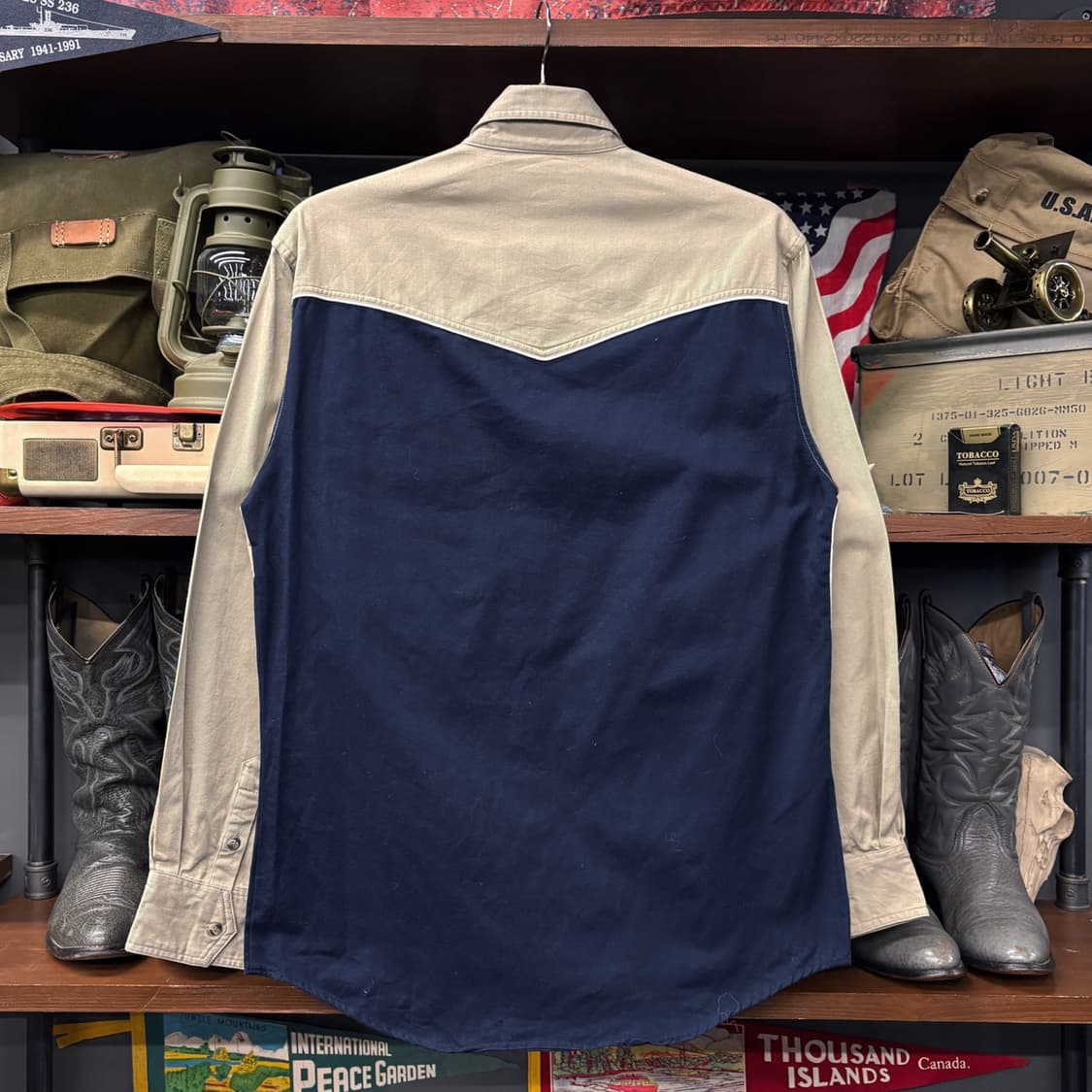 90s 익스프레스 라이더 언발란스 아즈텍 패턴 워크셔츠 N577 상품이미지2