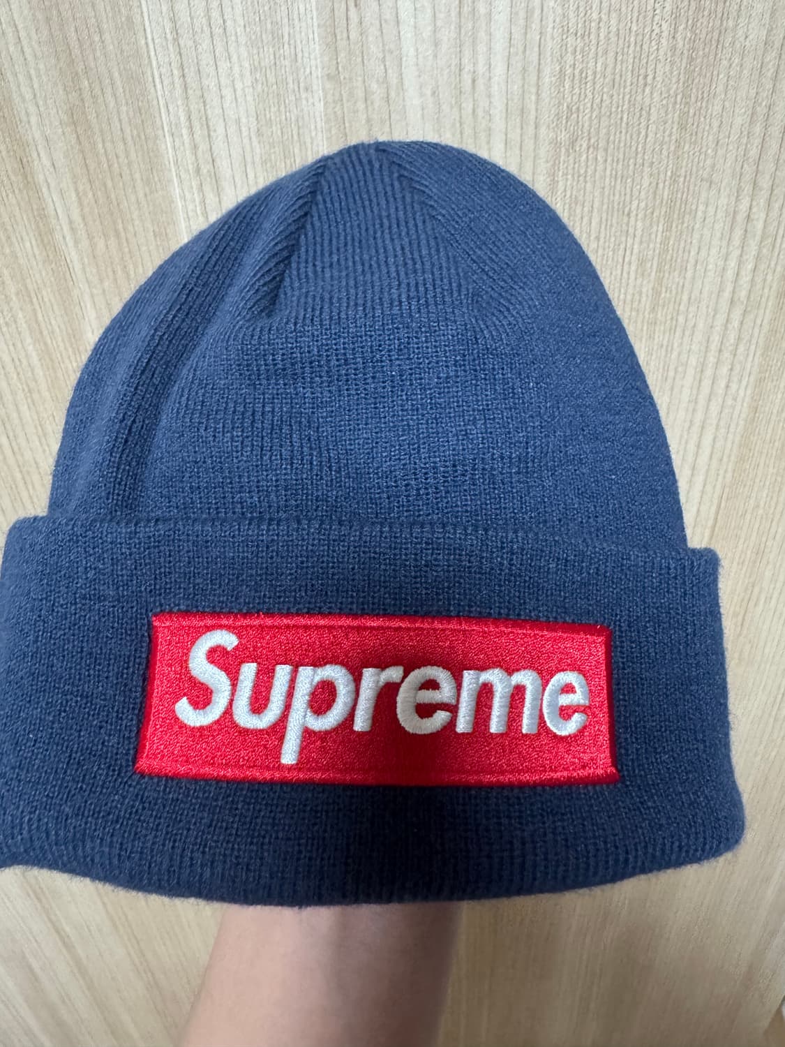 슈프림 박스로고 비니 네이비 상품이미지2