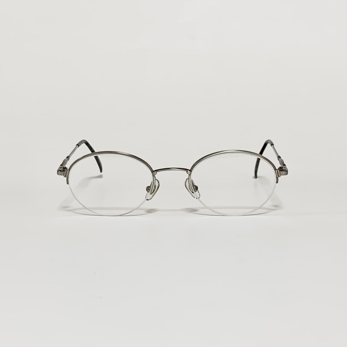 916 건메탈 하금테 안경 라운드 메탈 브로우라인 90년대 데드스탁 상품이미지1