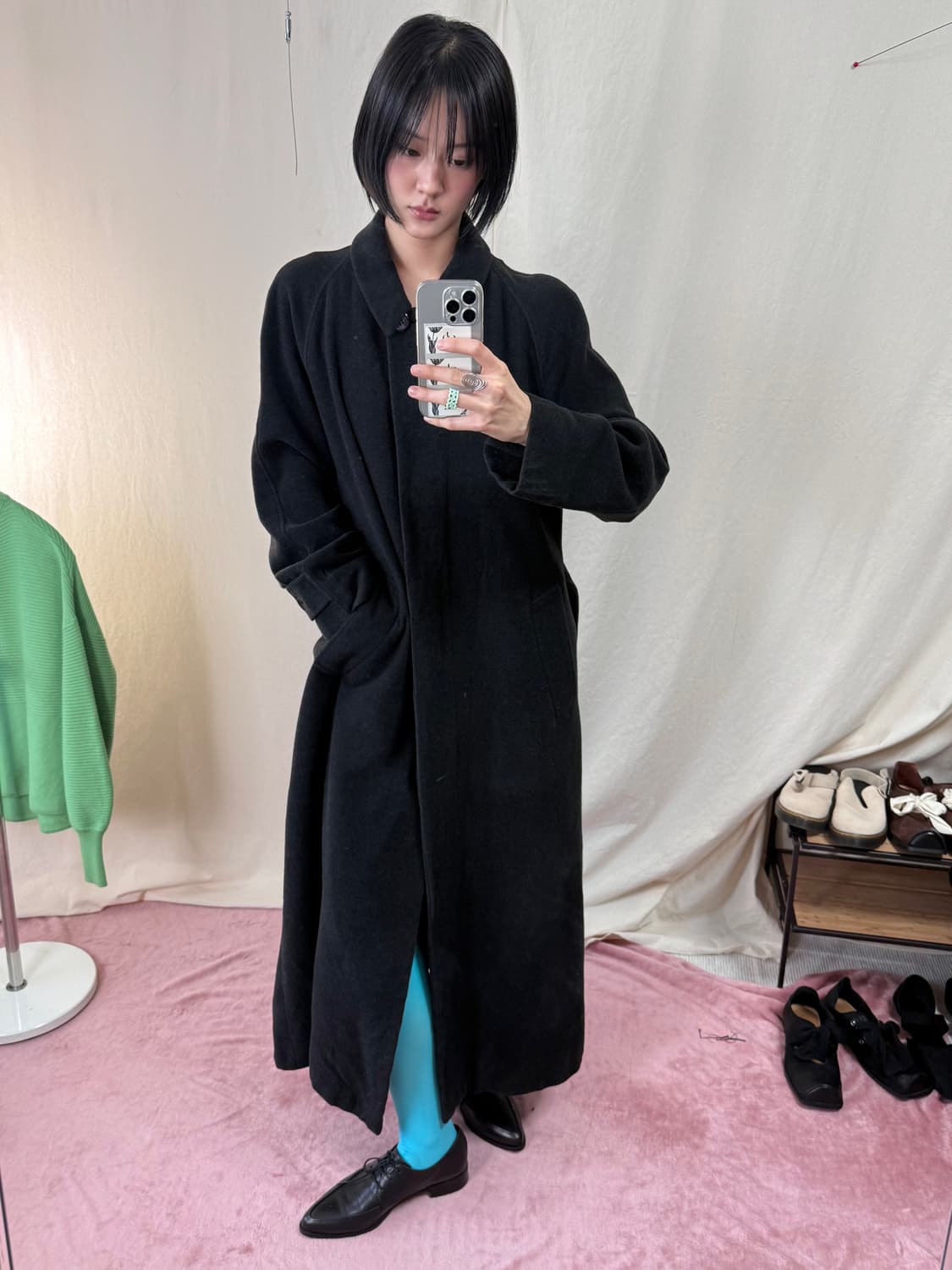 Allegri 퓨어 울 래글런 롱 코트 (벨트 포함) 상품이미지2